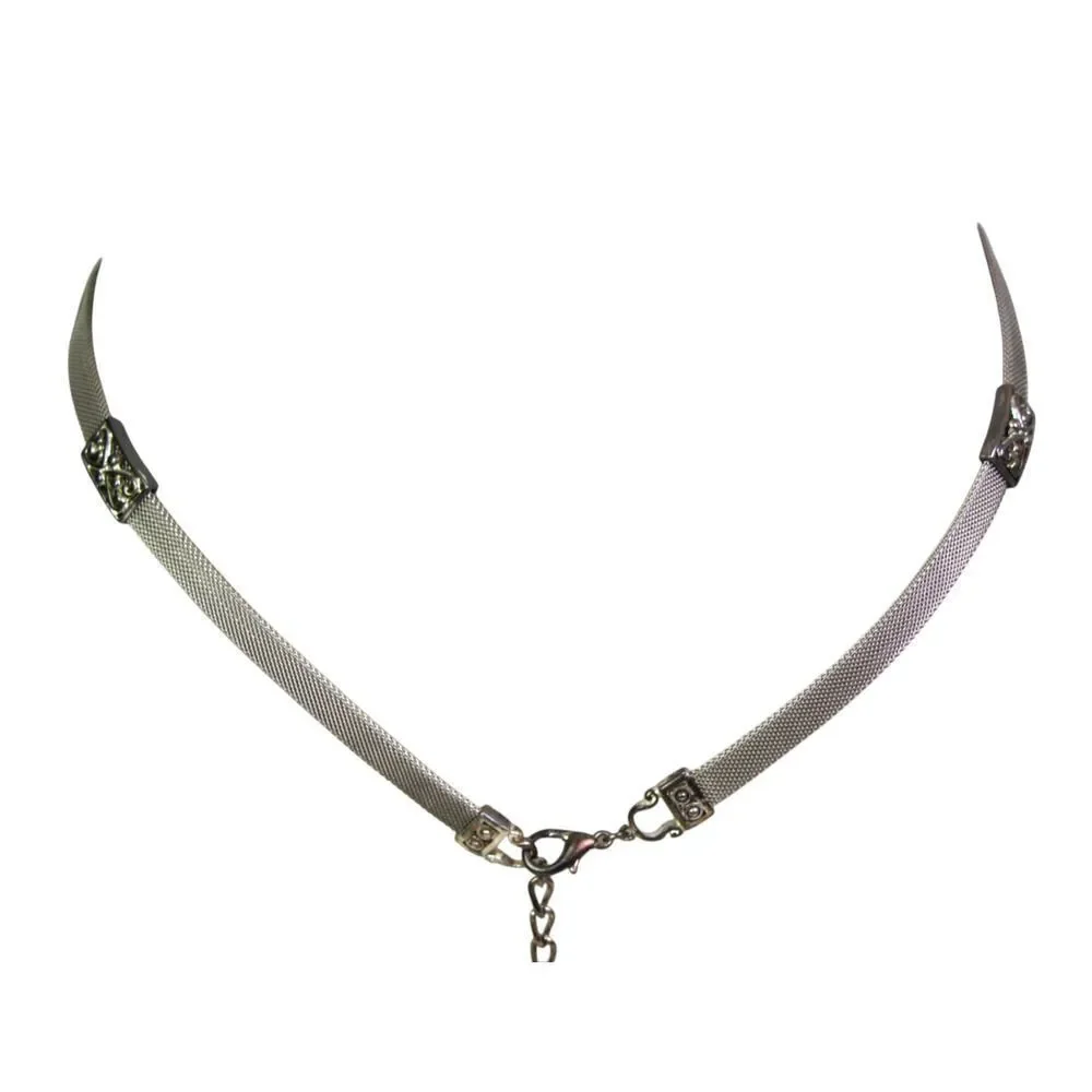 SKINNY SILVER METAL MESH CHAIN 3/8